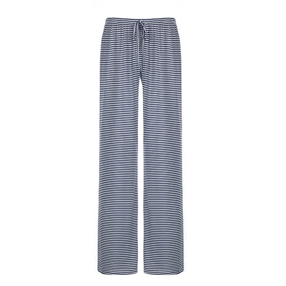 Women Fashion Casual Stripe High-Waist Lace-Up Loose Pants