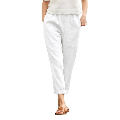 Women Basic Solid Color Casual Pants Straight Pants