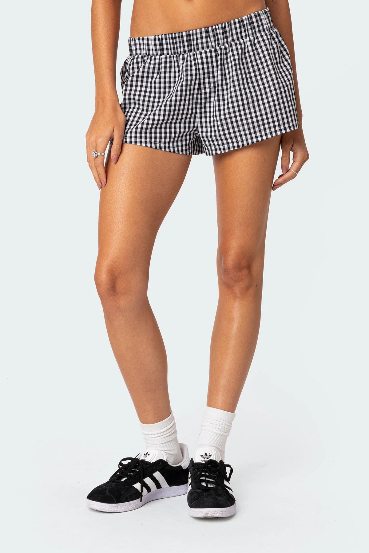 Women Fashion Casual Loose Plaid Shorts