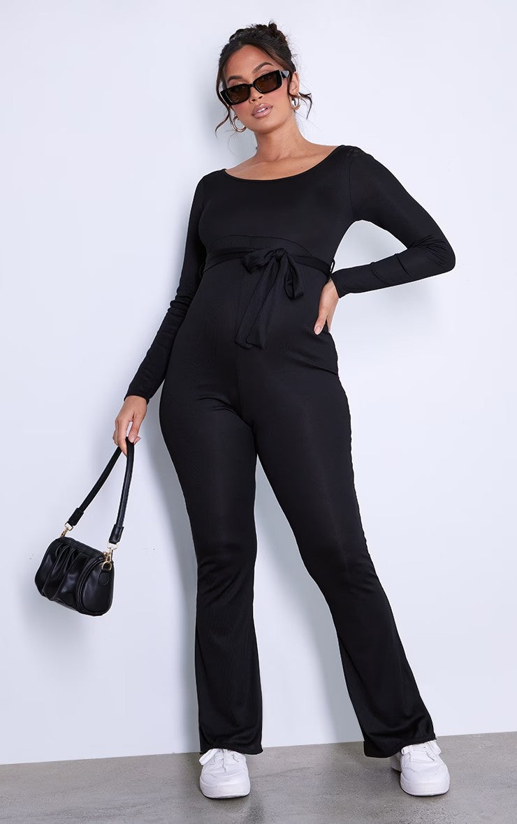 Fashion Casual Pregnant Women Solid Color Long Sleeve Maternity Jumpsuits