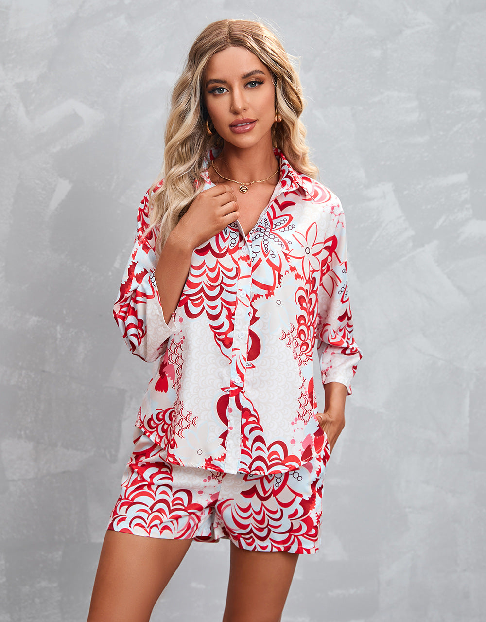Vacation Women Casual Floral Print Shorts Set