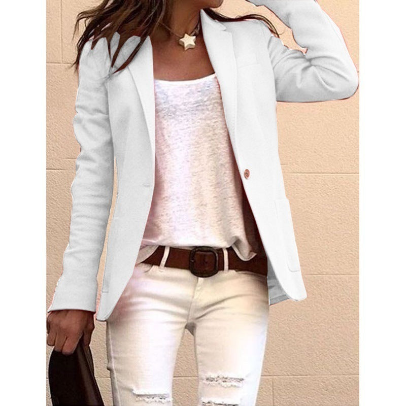 Chaqueta blazer informal de manga larga a la moda para mujer