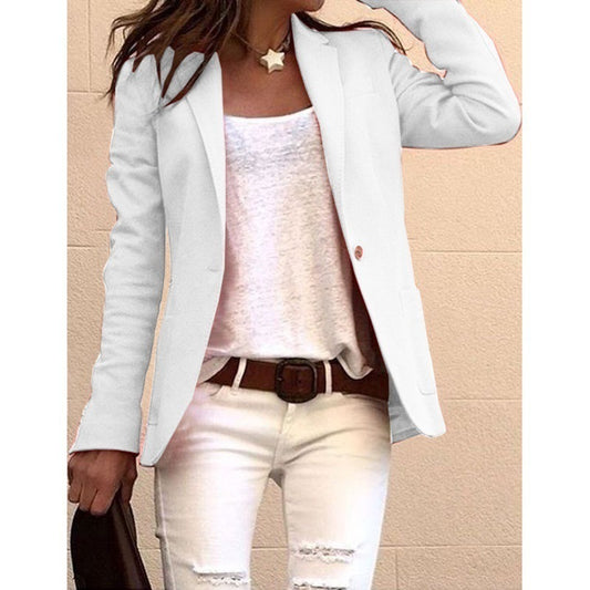 Chaqueta blazer informal de manga larga a la moda para mujer