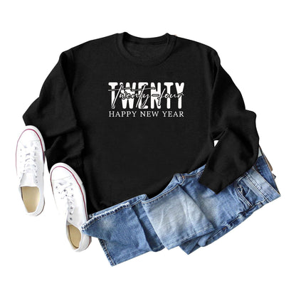 Women Simple Casual Letter Print Round Neck Long Sleeve Sweatshirt