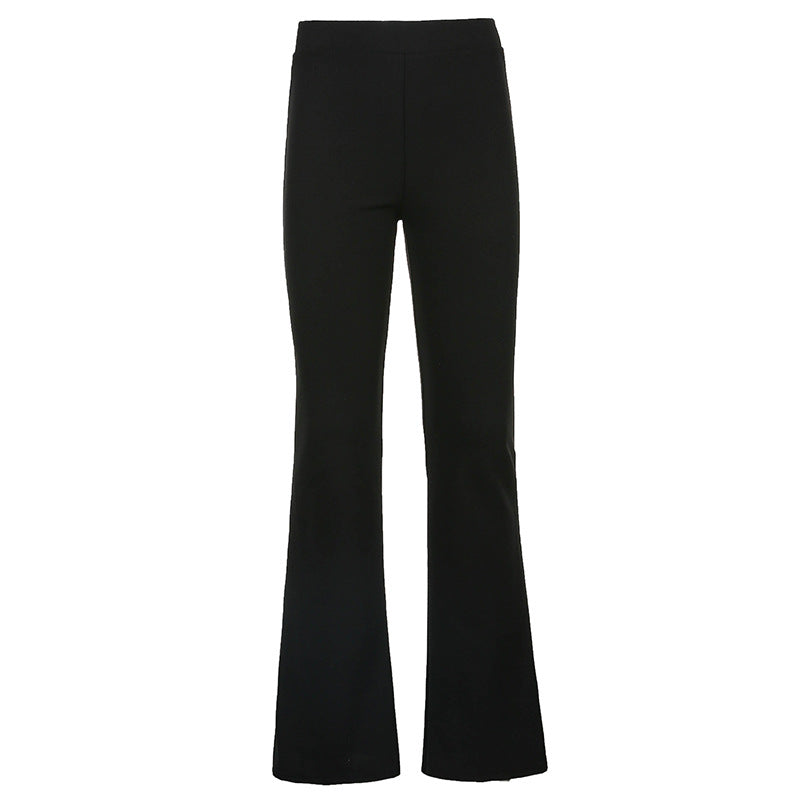 Women Solid Color Wide-Leg High Waist Casual Pants