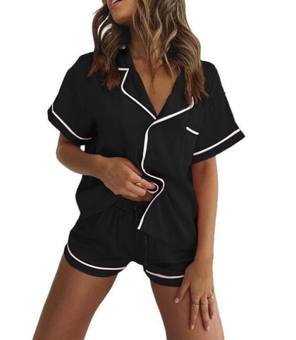 Women Short-Sleeved Casual Home Wear Pajamas