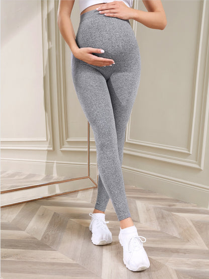 Pantalones de yoga casuales para embarazadas, de cintura alta elástica y secado rápido con soporte abdominal