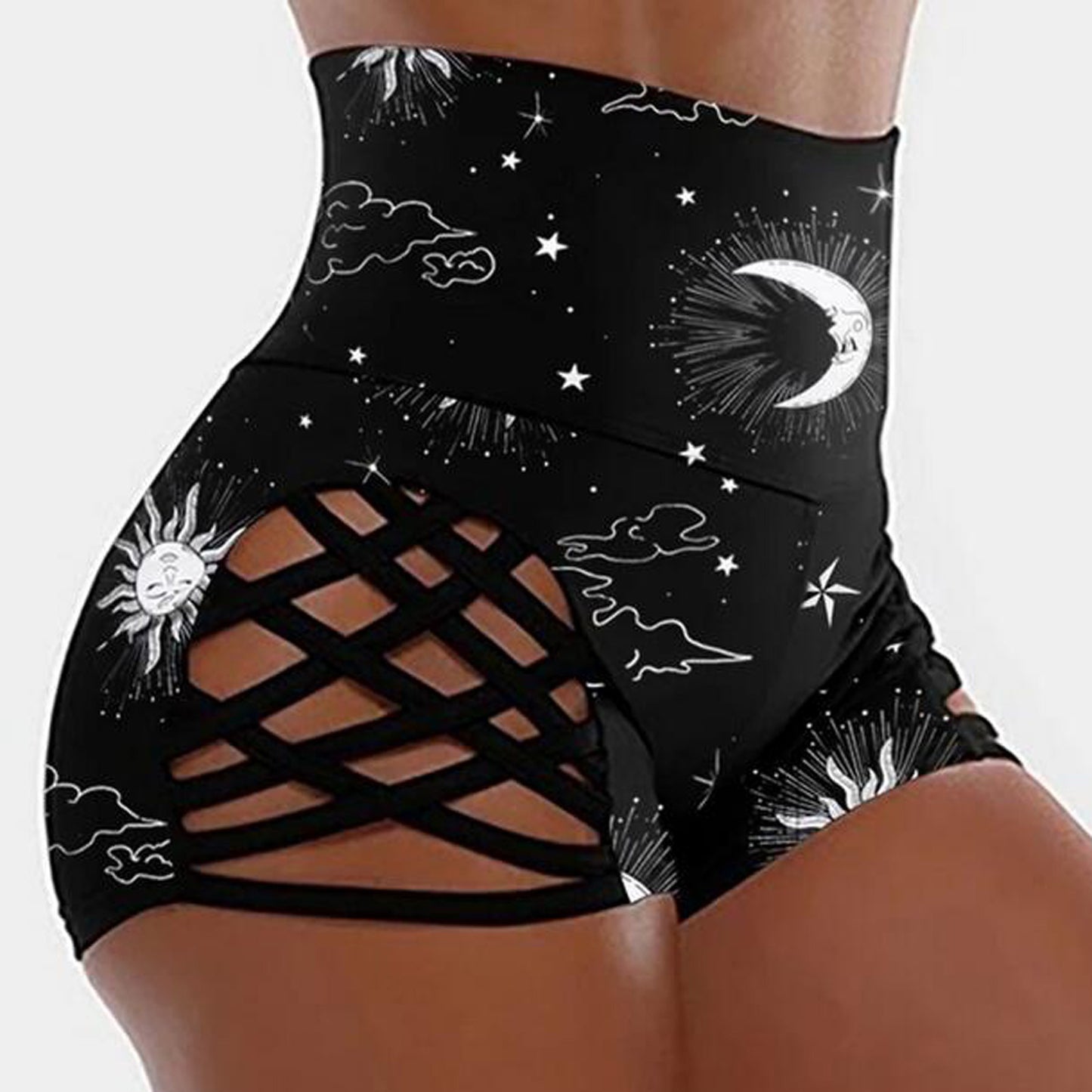Women Casual High Waist Bandage Safty Biker Shorts