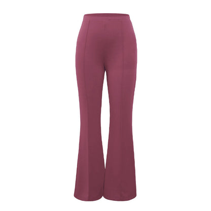 Women Fashion Casual Solid Color Wide Leg Micro-Flared Pants