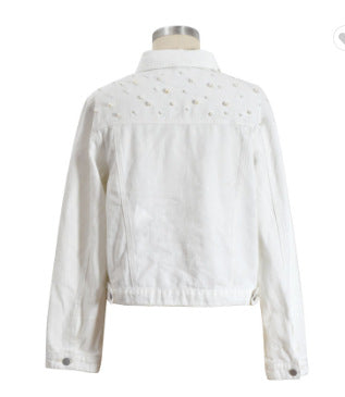Chaqueta vaquera holgada de manga larga con botones y corte atrevido para mujer, talla grande
