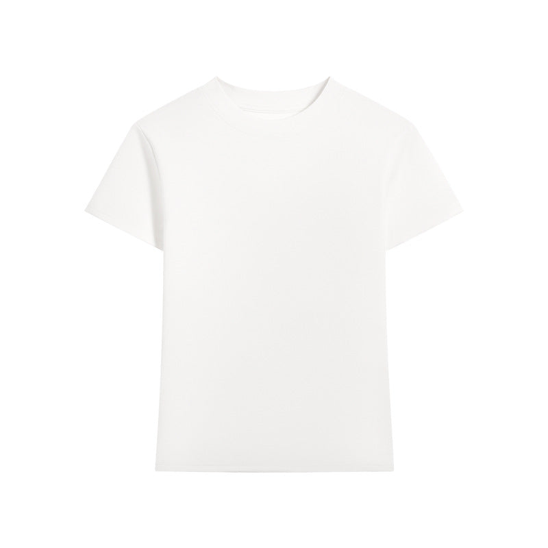 Camiseta informal de manga corta de color liso para mujer