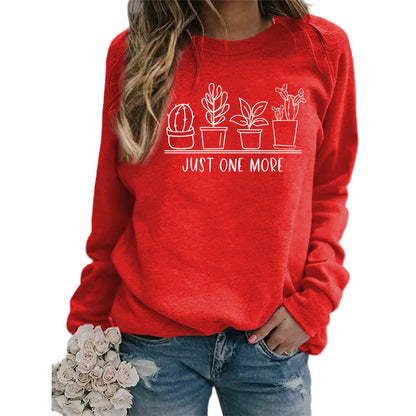 Sudadera holgada informal con estampado floral y cuello redondo de manga larga para mujer