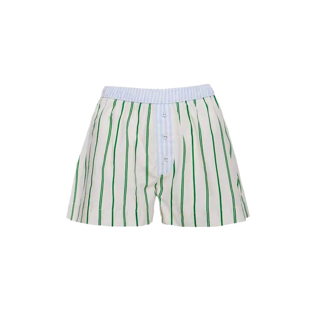 Women Fashion Casual Loose Stripe Shorts
