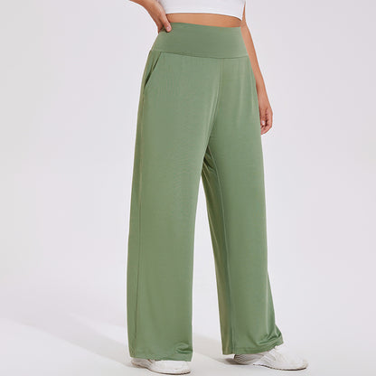 Pantalones acampanados deportivos de cintura alta para mujer, informales, de talla grande, para yoga y fitness