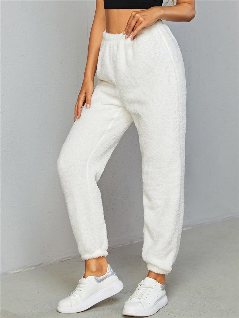 Autumn And Winter Women Casual Solid Color Plush Pants