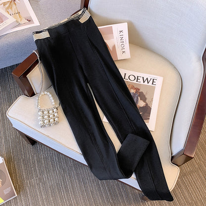 Women Casual Plus Size Solid Color Loose Leggings