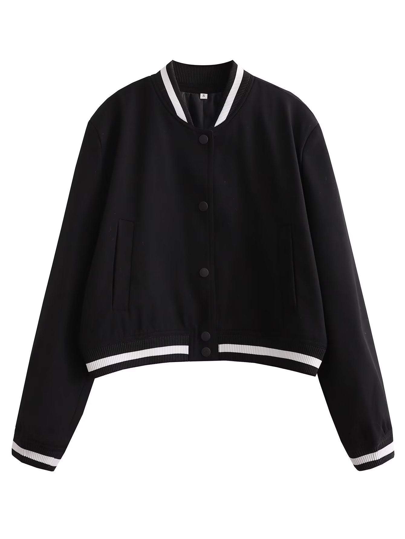 Chaqueta informal de moda para mujer, abrigo de béisbol de manga larga con cuello alto