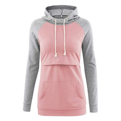 Pregnant Women Fashion Casual Hooded Long Sleeve Breastfeeding Sweatshirt
