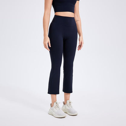 Women Fashion Casual Solid Color High Waist Slim-Fit Yoga Pants