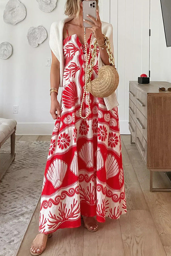 Vestido camisola con cordones y estampado floral para mujer, informal, de vacaciones