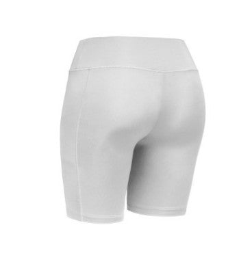 Pantalones cortos deportivos de yoga y motociclista de cintura alta, elásticos, de color sólido, informales, a la moda para mujer