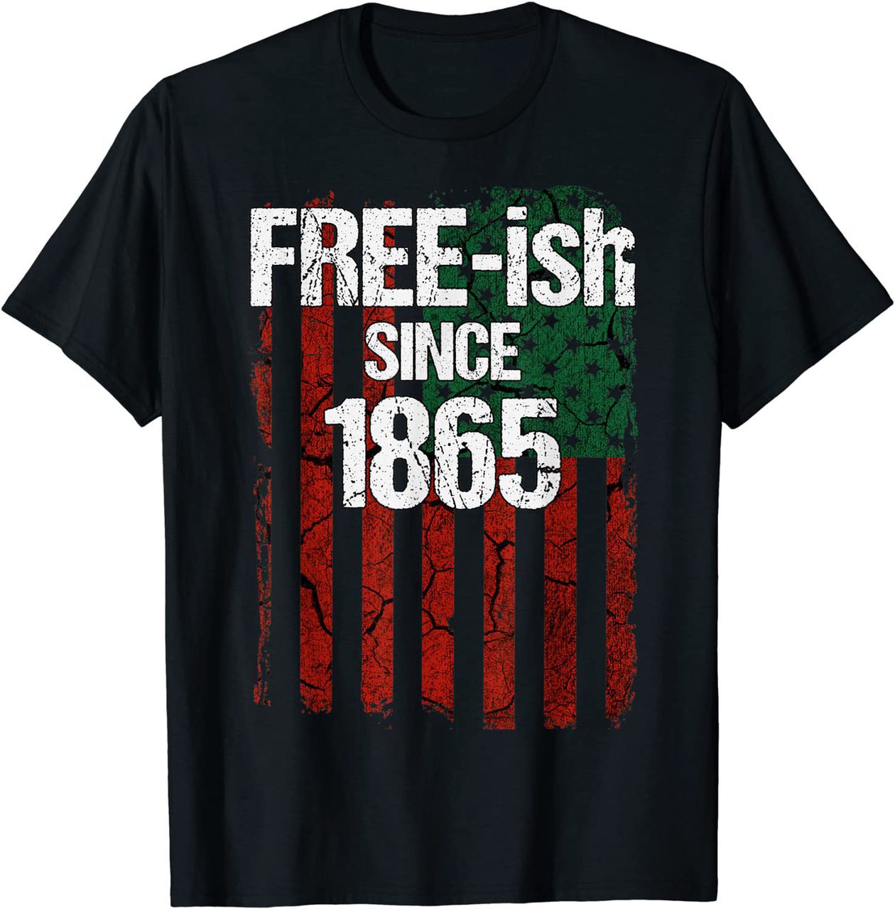 Camiseta unisex informal de manga corta con cuello redondo y estampado del Día de la Independencia de África de 1865