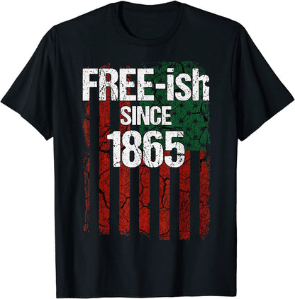 Camiseta unisex informal de manga corta con cuello redondo y estampado del Día de la Independencia de África de 1865