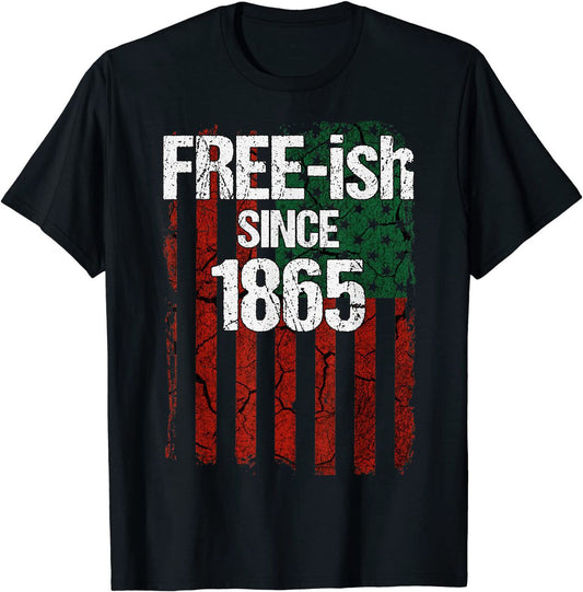 Camiseta unisex informal de manga corta con cuello redondo y estampado del Día de la Independencia de África de 1865