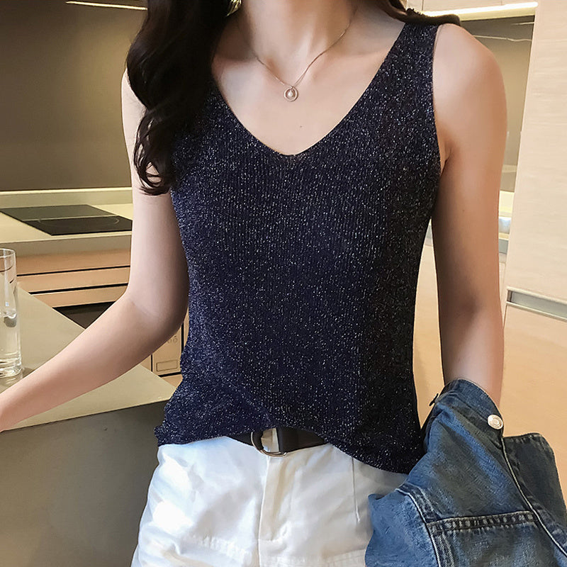 Women Casual Basic Solid Color Summer Fashion Tank Top