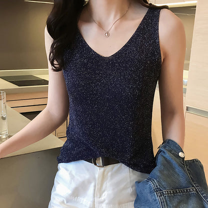 Women Casual Basic Solid Color Summer Fashion Tank Top