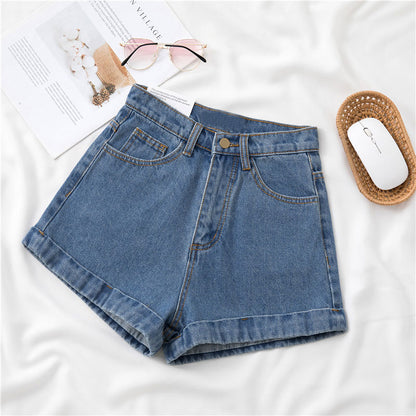 Pantalones cortos vaqueros de pierna ancha, rectos, finos y a la moda de verano para mujer
