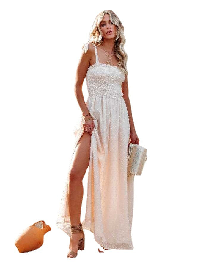 Summer Women Casual Fashion Sling Chiffon Maxi Dress