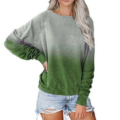 Women Casual Gradient Long Sleeve Sweatshirt