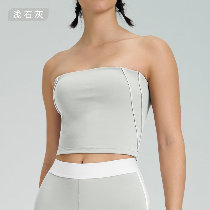 Top deportivo de yoga con doble exfoliación, informal, a la moda para mujer