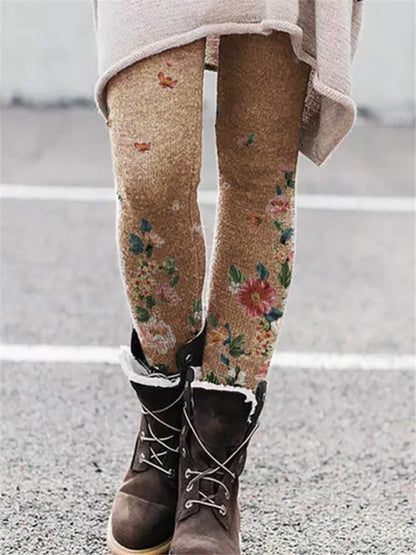 Women Printed High Waist Casual Comfort Leggings Pants