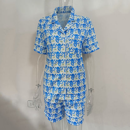 Conjunto de pijama informal con estampado de moda para mujer