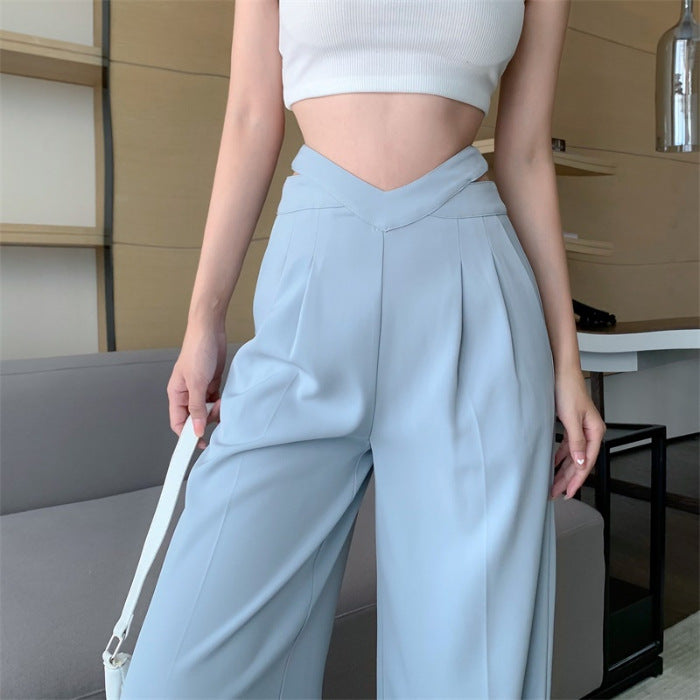 Fashion Women Wide-Leg Casual Summer High Waist Loose Pants