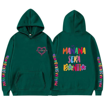 Sudadera con capucha informal con estampado de letras para mujer