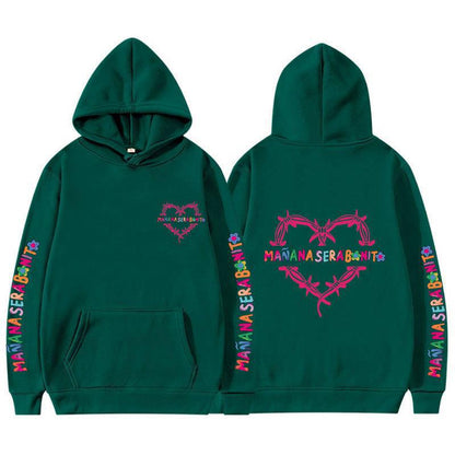 Sudadera con capucha informal con estampado de letras para mujer