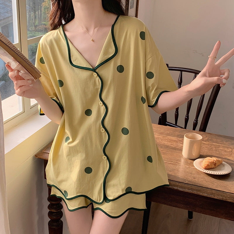 Conjunto de pijama informal de manga corta y pantalones cortos para mujer
