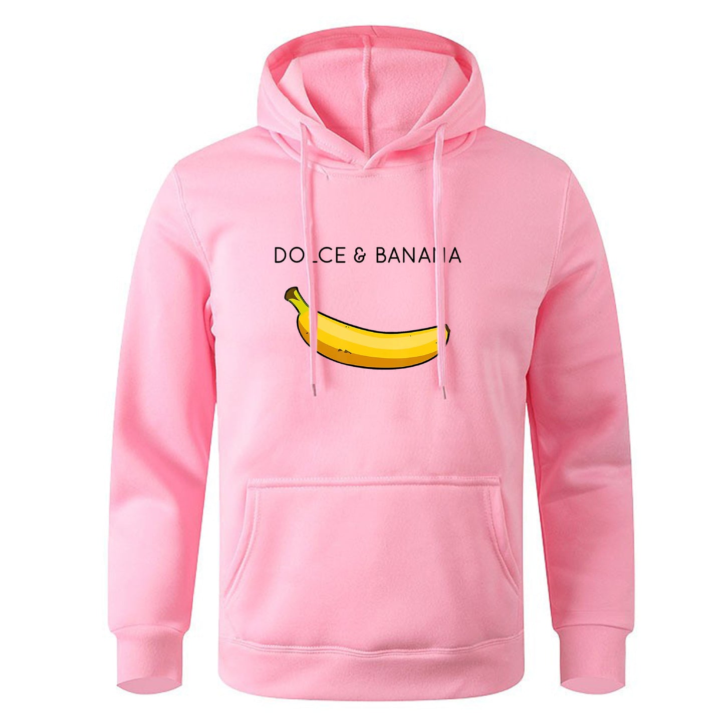 Sudadera con capucha de forro polar con estampado de plátano para hombre y mujer
