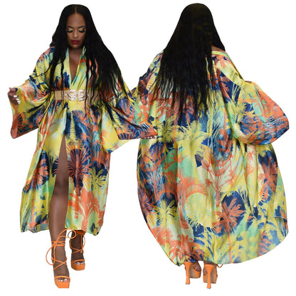 Cárdigan holgado con estampado gráfico informal de estilo bohemio para mujer