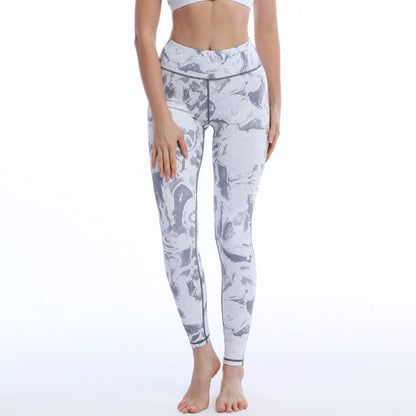 Women Casual High Waist Floral Printed Quick Drying Camouflage Yoga Leggings