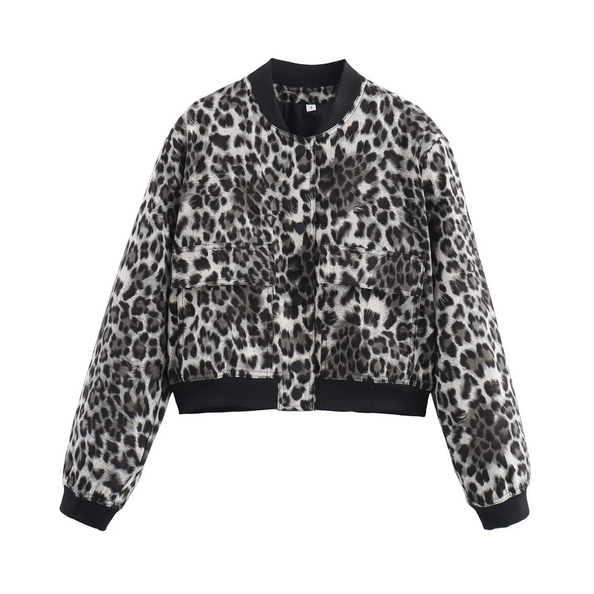 Chaqueta informal de manga larga con bolsillos de color liso a la moda para mujer