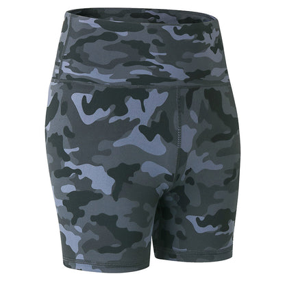 Women'S Casual Nude Printed High-Elastic Tight-Fitting Sports Quick-Drying Fitness 3-Point Biker Shorts