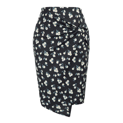 Women Printed Casual Hip Midi Skirt