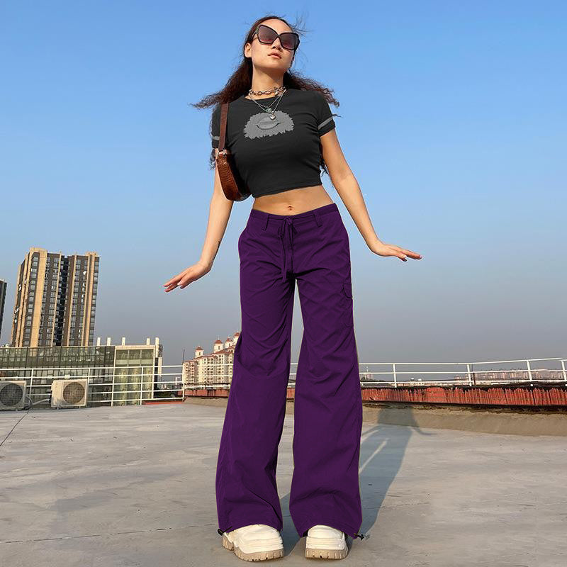 Women Fashion Casual Solid Color Micro-Pants