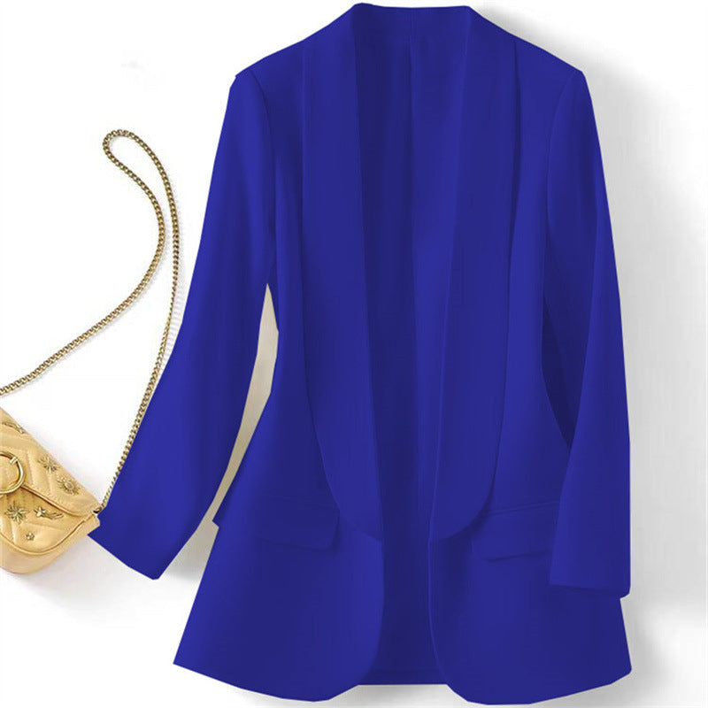Women Fashion Casual Solid Color Slim-Fit Blazer
