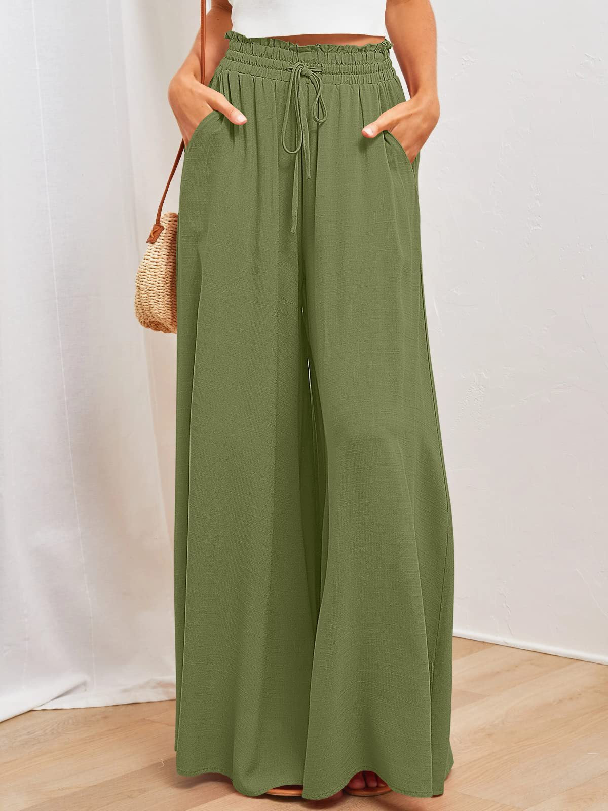 Summer Women Casual Printed Wide-Leg Pants