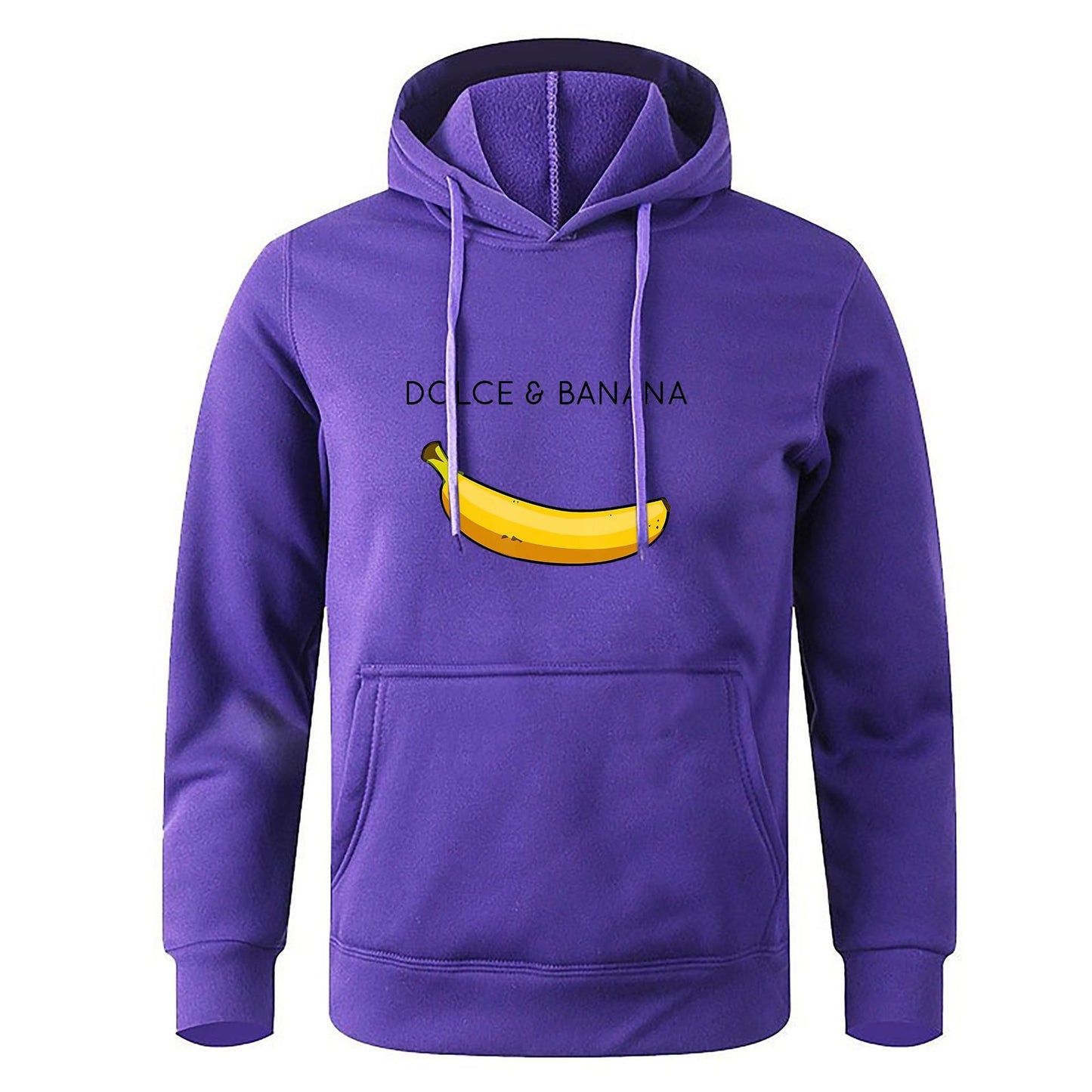 Sudadera con capucha de forro polar con estampado de plátano para hombre y mujer